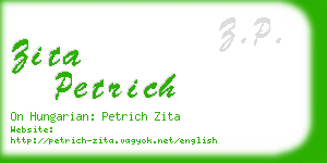 zita petrich business card